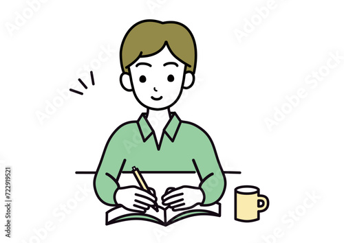勉強する人