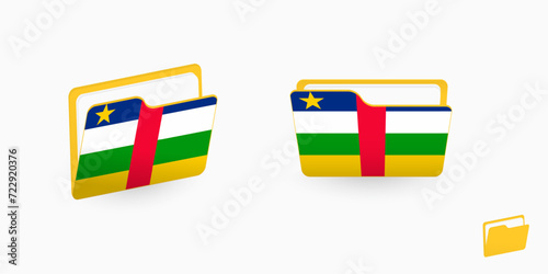 Central African Republic flag on two type of folder icon.