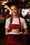 Waitress Serving Fresh Pancake Breakfast