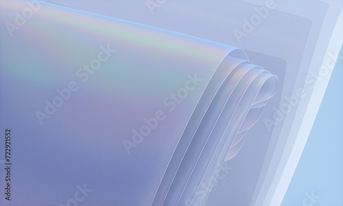 Fototapeta Naklejka Na Ścianę i Meble -  3d rendering of holographic iridescent abstract layered crystal glass background.