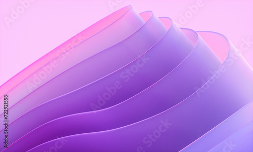 3d rendering of purple abstract layered crystal glass background.