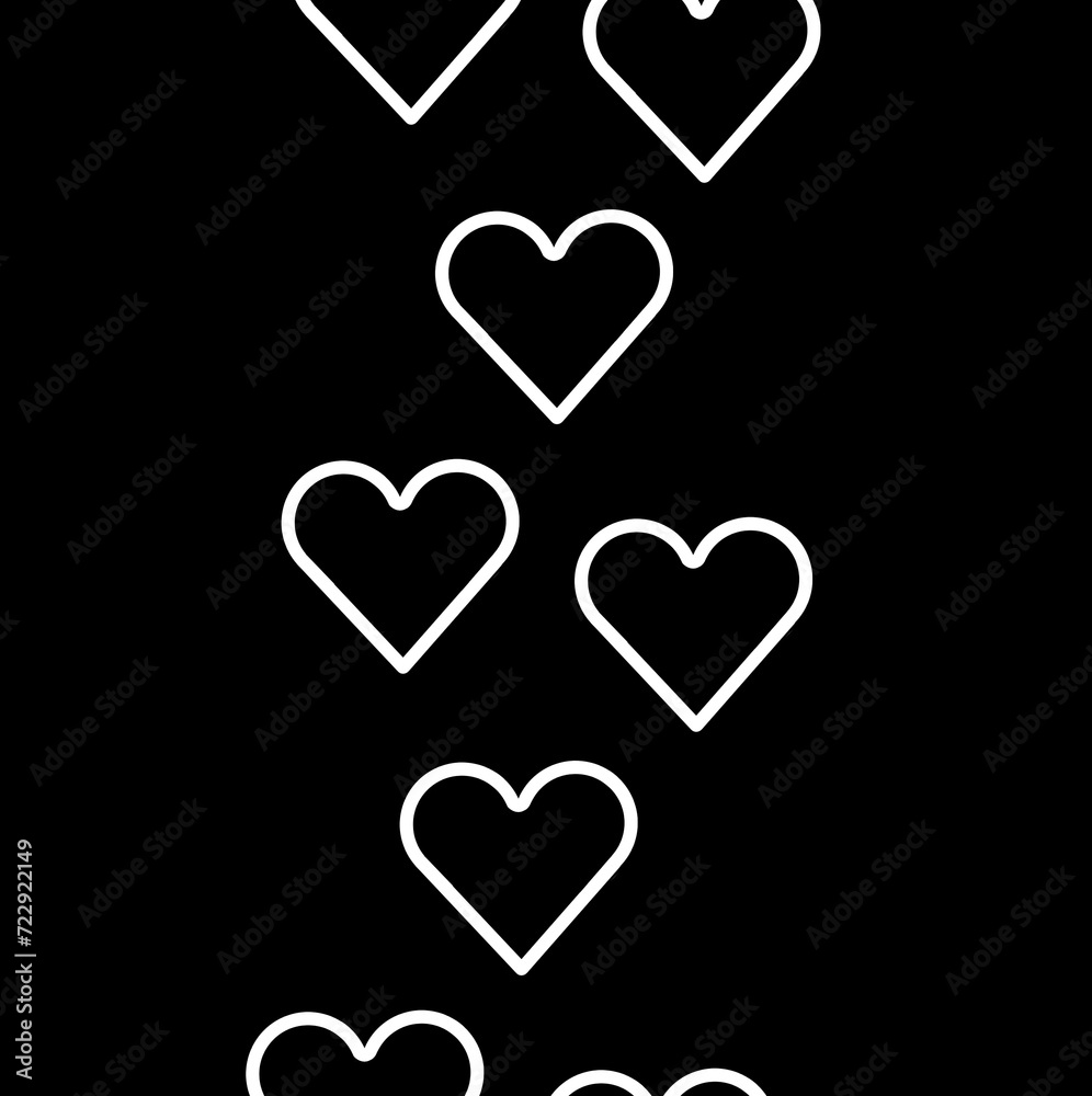 Heart Pattern illustration on black colored background love valentine's day 