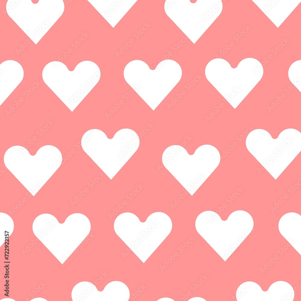 Heart Pattern illustration on pink colored background love valentine's day 