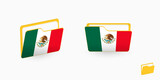 Mexico flag on two type of folder icon.