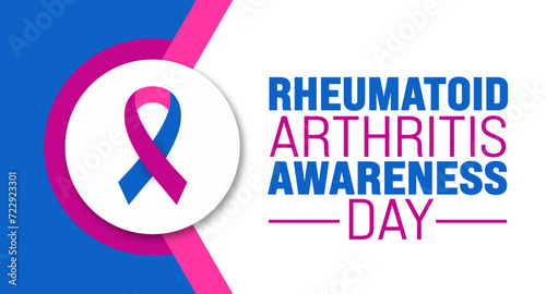February is Rheumatoid Arthritis Awareness Day or RA day background template. Holiday concept. background, banner, placard, card, and poster design template with text inscription and standard color.