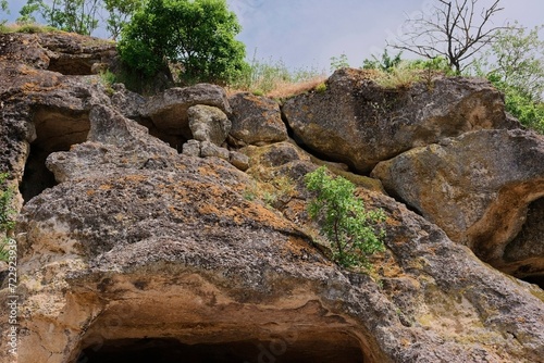 Crimean peninsula - cave city Chufute. Weekend fun - a walk through the medieval city of Crimea photo