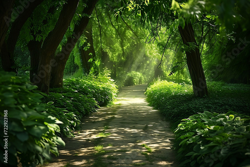 Path in the forest, Ecology and Nature Concept. photo