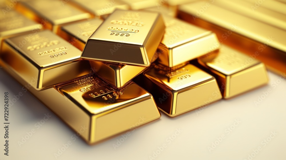 Gold bars and Financial concept. Neural network AI generated art Gold bars and Financial concept. Neural network AI generated art