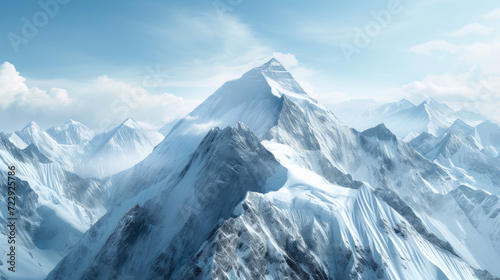 Snowy Summit Majesty: A Breathtaking Mountain Peak