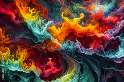 Masterpiece of Swirling Colors on Turbulent Flow  PNG 6912x4608 