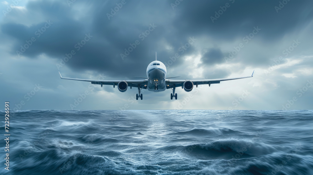 Ocean Breeze: Airplane Gliding over Perfect Waves Ocean Breeze: Airplane Gliding over Perfect Waves
