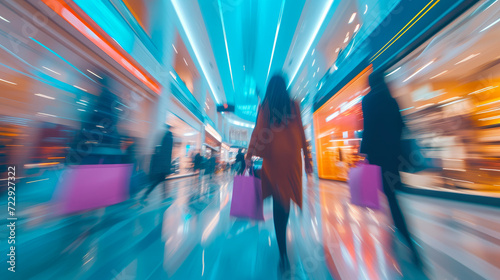 Dynamic Retail Atmosphere with Blurred Shoppers