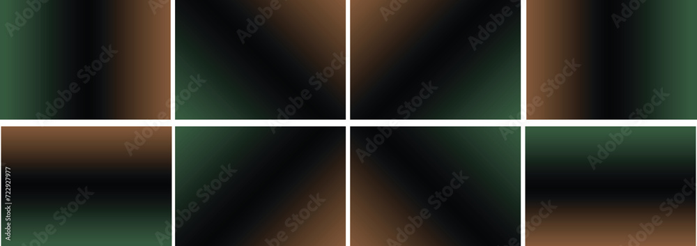 Fototapeta premium Gradient. Collection of abstract fabric backgrounds with space for design. Artistic background for design. A combination of black, green and mustard.