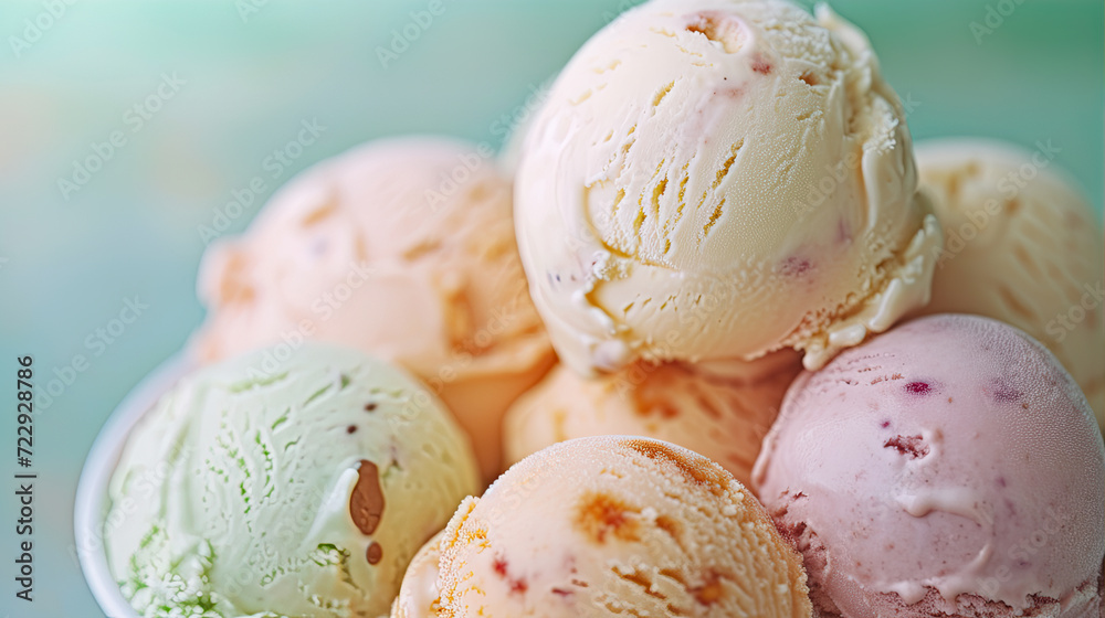 ice cream scoops  in a bowl