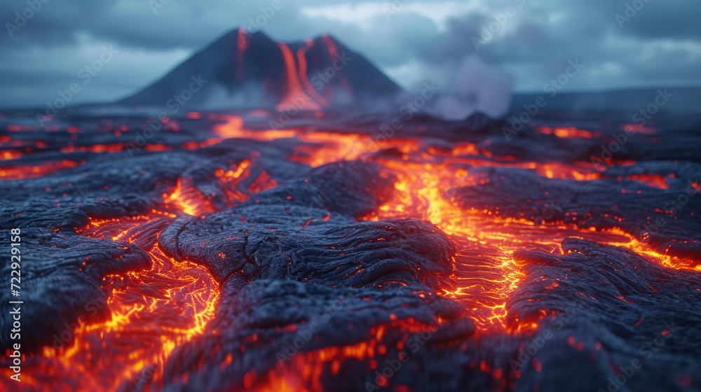 View of volcano close-up