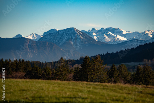 Bergblick im Alpenvorland