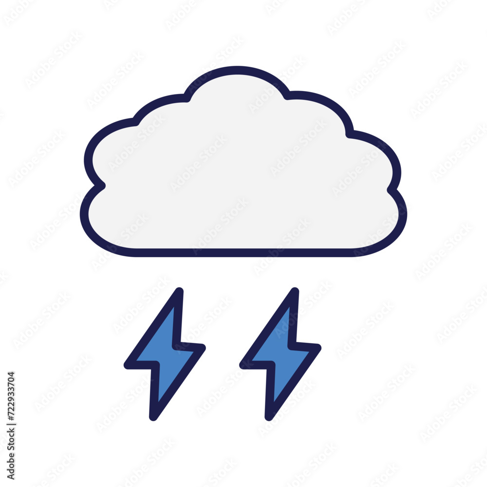 thunder icon with white background vector stock illustration thunder icon with white background vector stock illustration