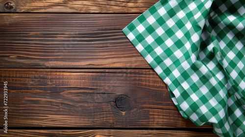Green checkered tablecloth