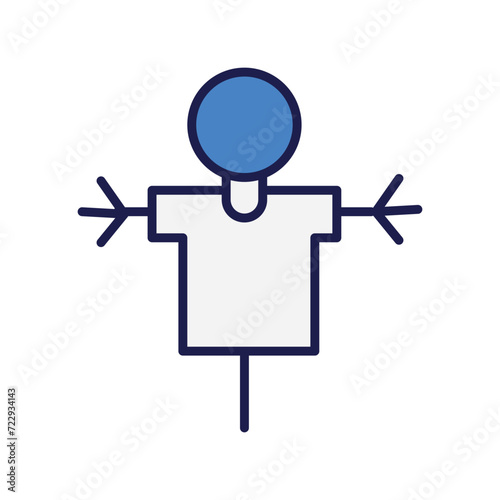 scarecrow icon with white background vector stock illustration