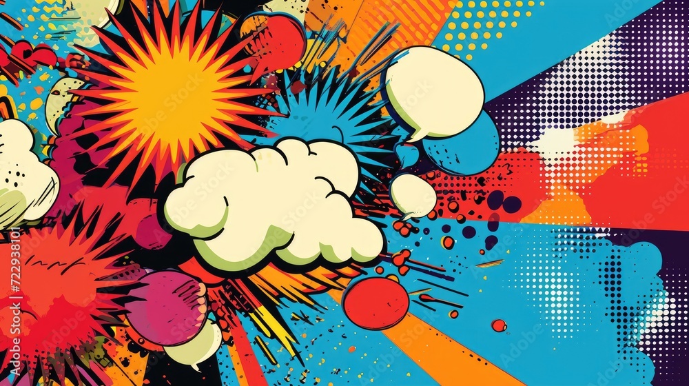 Vibrant and dynamic comic-themed background, comic book illustrations ...