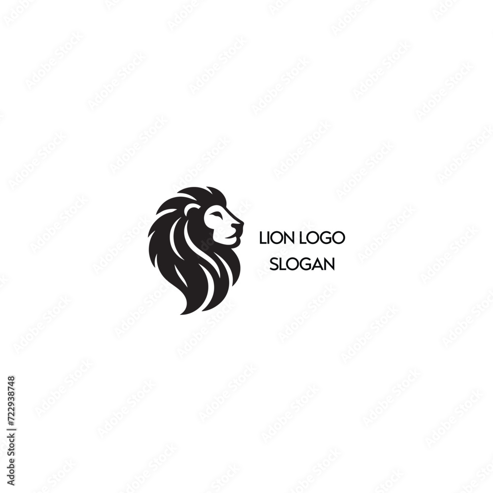 Fototapeta premium Simplistic Black and White Lion Logo Design on a Clean Background