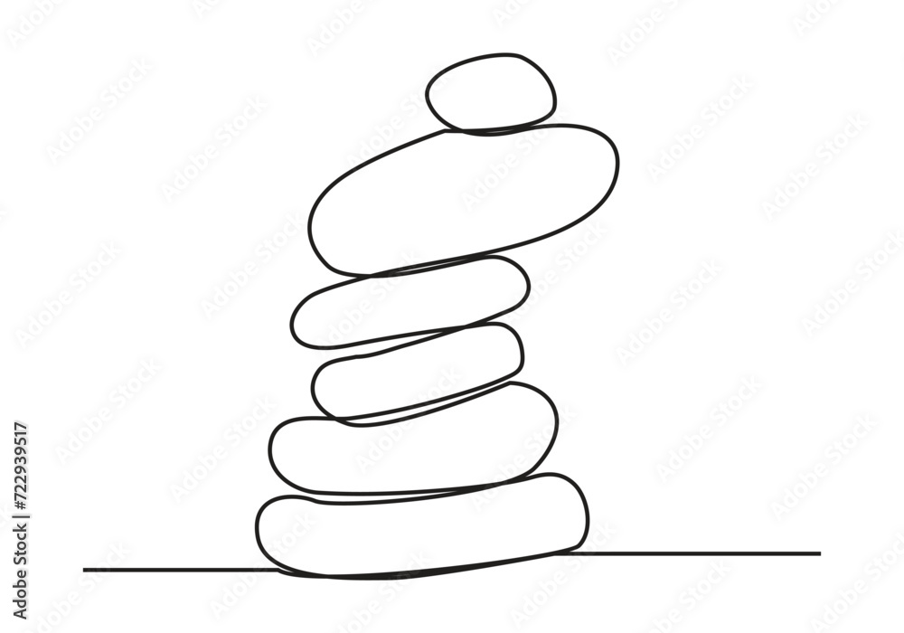 Pebbles in one continuous line drawing. rock balancing. One line drawing of a pile of flat stones Zen rock balancing. Concept of peace.Doodle vector illustration
Pebbles in one continuous line drawing. rock balancing. One line drawing of a pile of flat stones Zen rock balancing. Concept of peace.Doodle vector illustration
