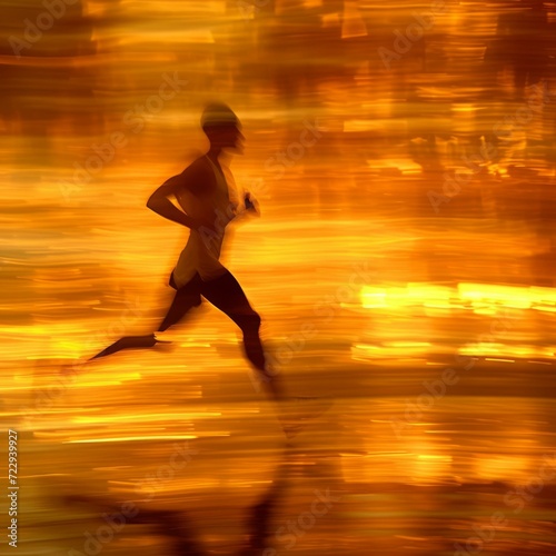 Male runner in motion blur
