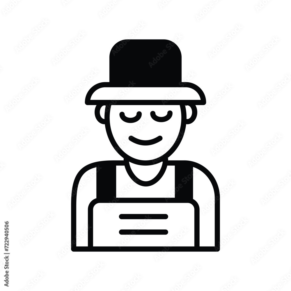 farmer icon with white background vector stock illustration