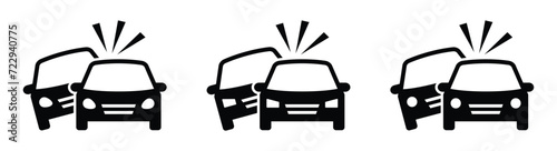 Car accident icon, Car crash icon, vector illustration