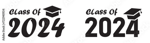 Class of 2024 set icon, vector illustration photo