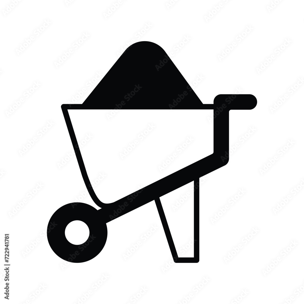 wheel barrow icon with white background vector stock illustration wheel barrow icon with white background vector stock illustration
