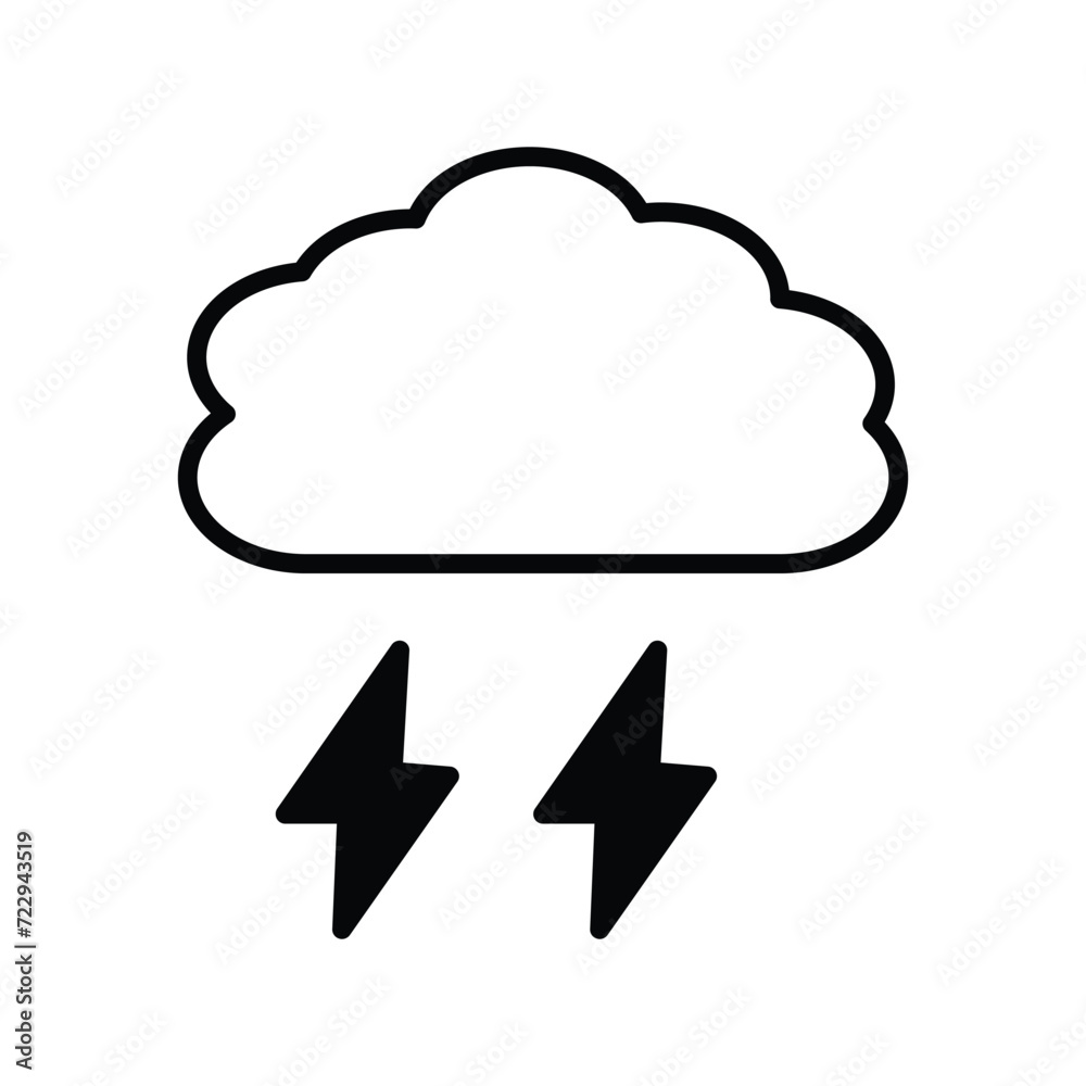thunder icon with white background vector stock illustration thunder icon with white background vector stock illustration