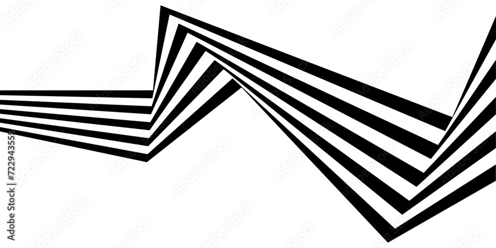 Black on white abstract perspective line stripes with 3d dimensional effect isolated on white. Black on white abstract perspective line stripes with 3d dimensional effect isolated on white.
