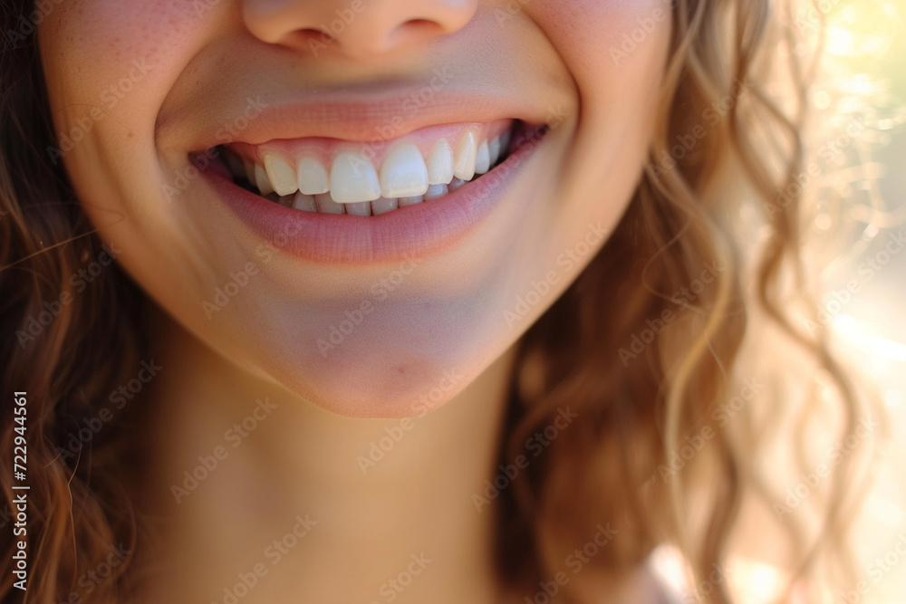 Fototapeta premium close-up shot of a confident smile, highlighting the positive and self-assured demeanor of the subject