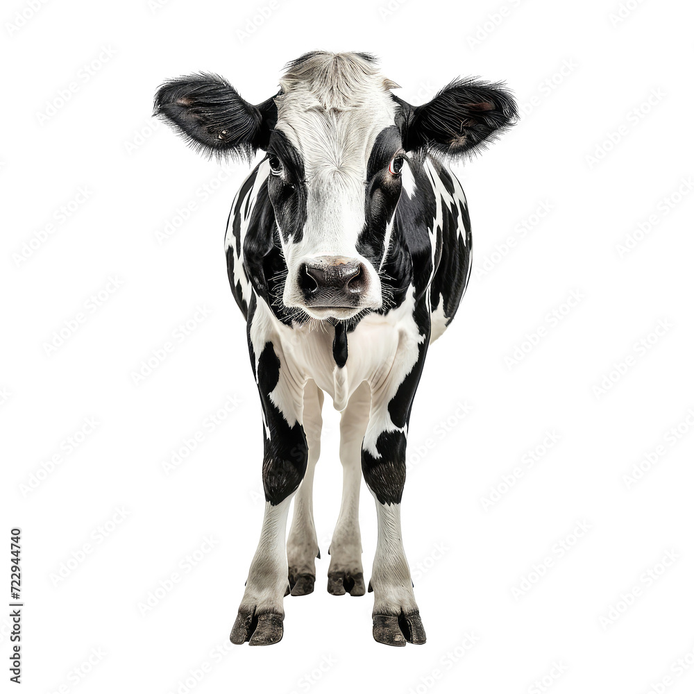white and black cow isolated on white white and black cow isolated on white
