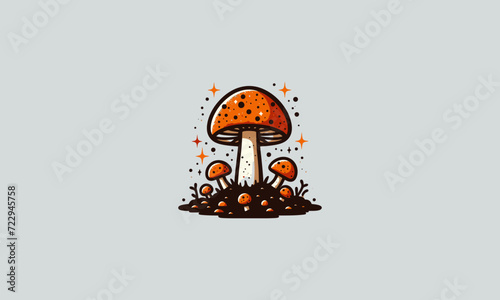 mushroom vector illustration flat design logo