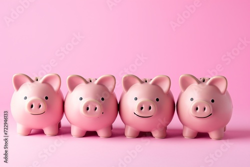 Pink Savings  Adorable Piggy Bank on a Rosy Background