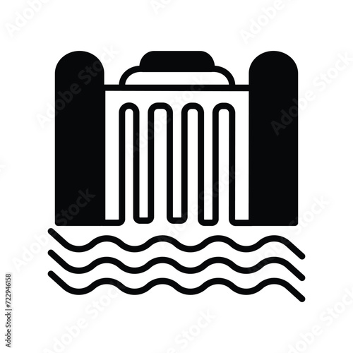barrage icon with white background vector stock illustration
