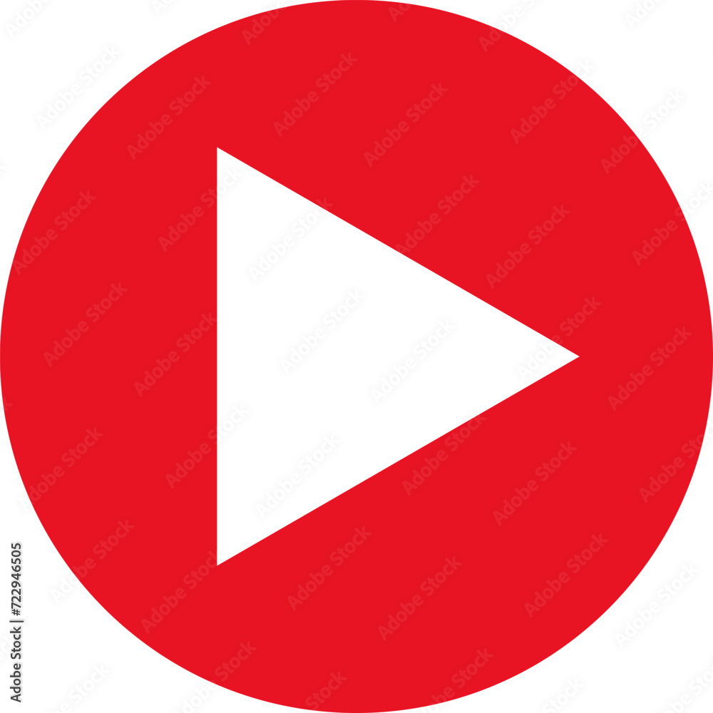 Play video red button icon, sign vector isolated on white background. Trendy circle play button icon in flat style. Radio symbol, video player, arrow. Play video red button icon, sign vector isolated on white background. Trendy circle play button icon in flat style. Radio symbol, video player, arrow.