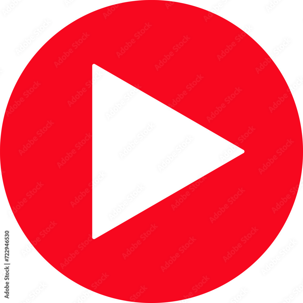 Play video red button icon, sign vector isolated on white background. Trendy circle play button icon in flat style. Radio symbol, video player, arrow. Play video red button icon, sign vector isolated on white background. Trendy circle play button icon in flat style. Radio symbol, video player, arrow.