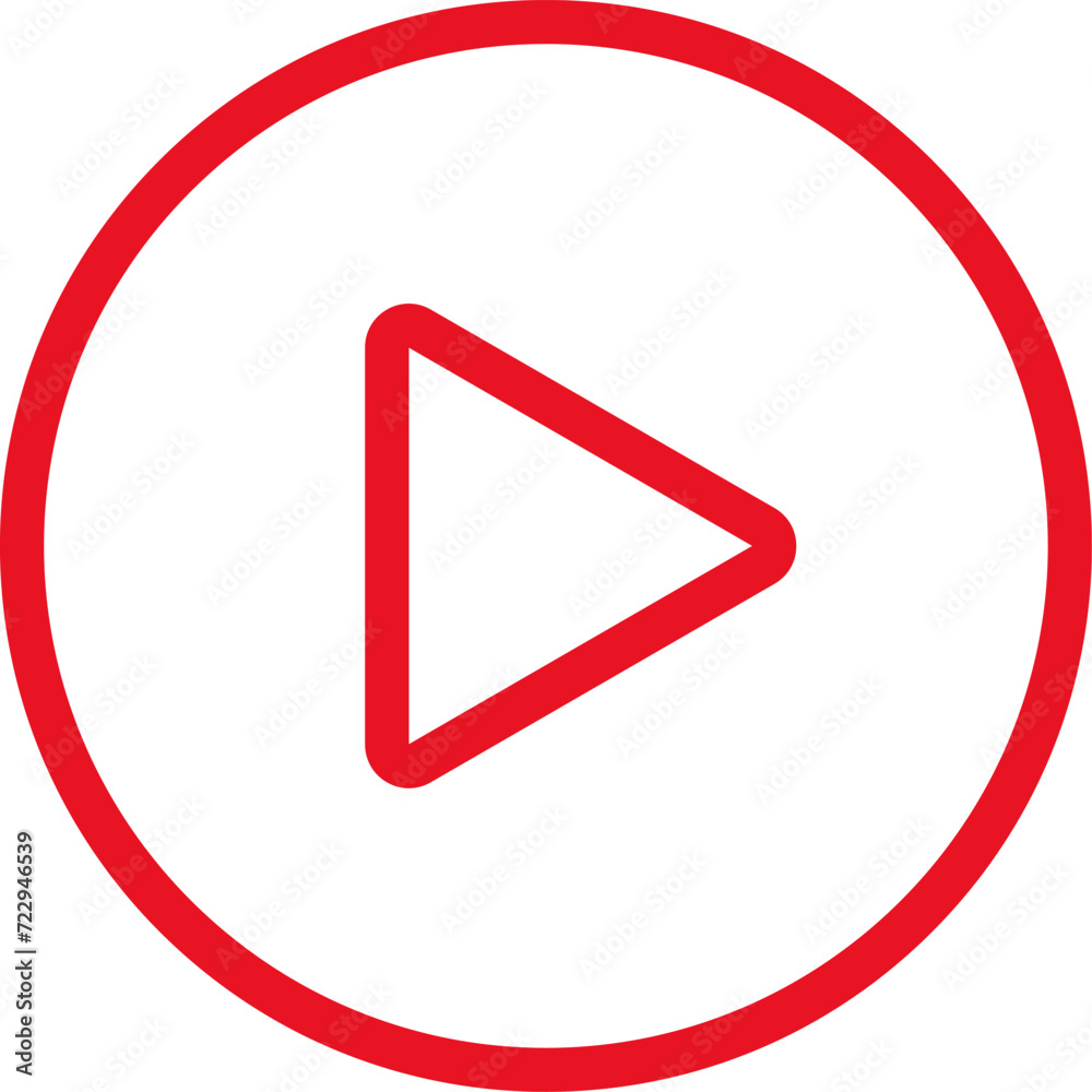 Play video red button icon, sign vector isolated on white background. Trendy circle play button icon in flat style. Radio symbol, video player, arrow. Play video red button icon, sign vector isolated on white background. Trendy circle play button icon in flat style. Radio symbol, video player, arrow.