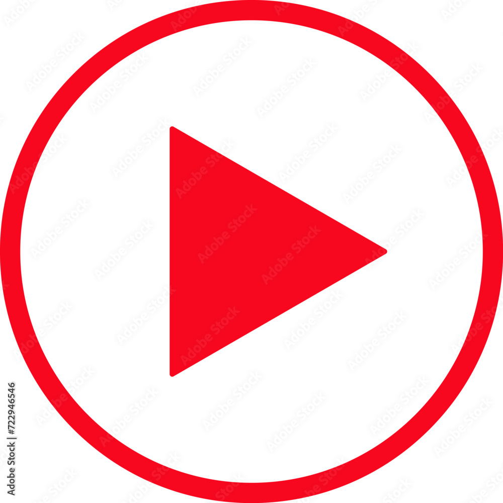 Play video red button icon, sign vector isolated on white background. Trendy circle play button icon in flat style. Radio symbol, video player, arrow. Play video red button icon, sign vector isolated on white background. Trendy circle play button icon in flat style. Radio symbol, video player, arrow.