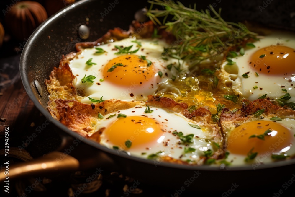 fried eggs with bacon