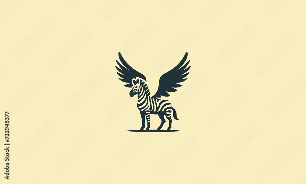 Fototapeta premium zebra on wings vector logo design