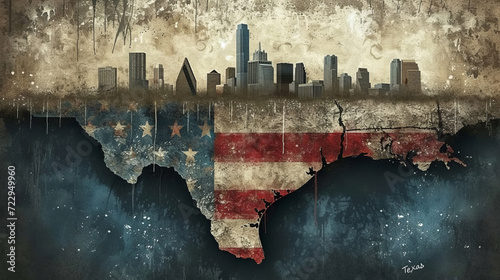 Texas Pride: A Stylized Flag Poster