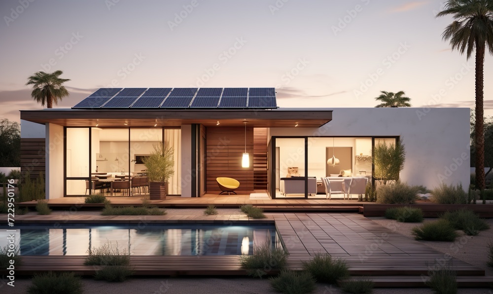 Modern Eco-Friendly Passive House in a New Suburban Desert, Complete ...