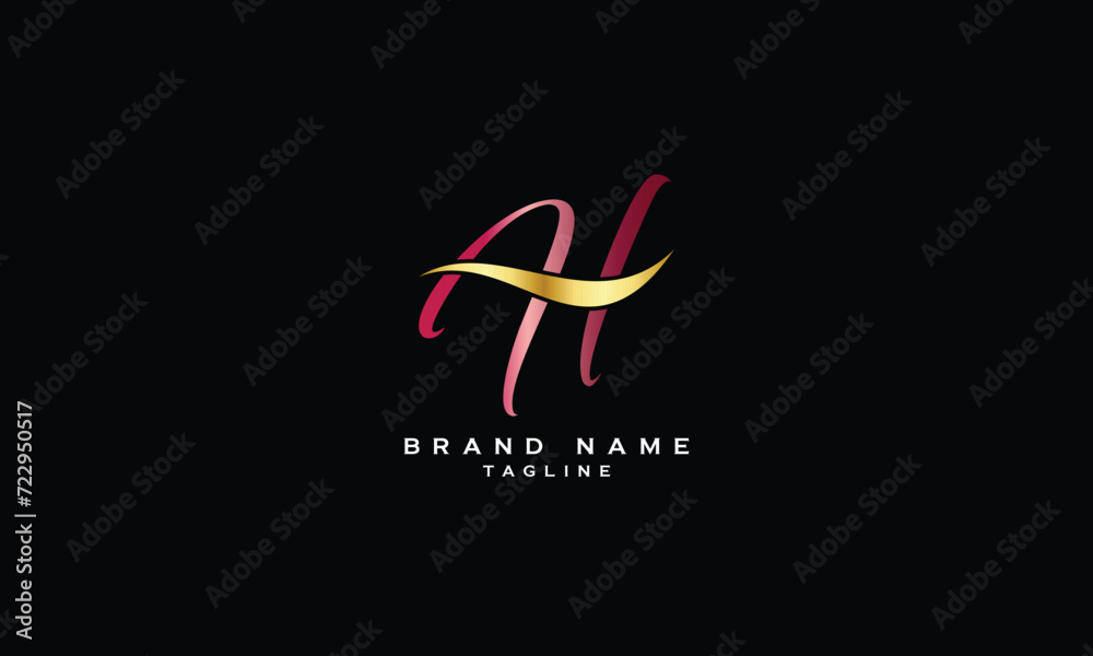 Fototapeta premium AH, HA, Abstract initial monogram letter alphabet logo design