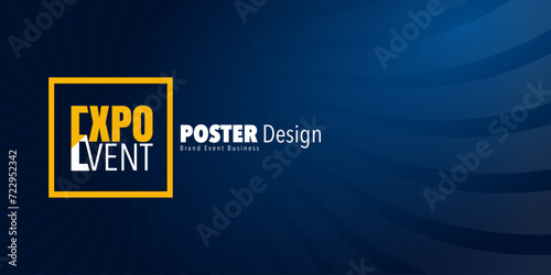 Abstract colorful exhibition poster design template with wavy lines effect background. Expo Event banner. Can be used for business, marketing and advertising. logo graphic design of annual summit