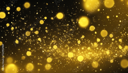 Yellow glow particle abstract bokeh background