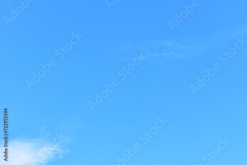 beautiful blue sky with white cloud, natural background in springtime